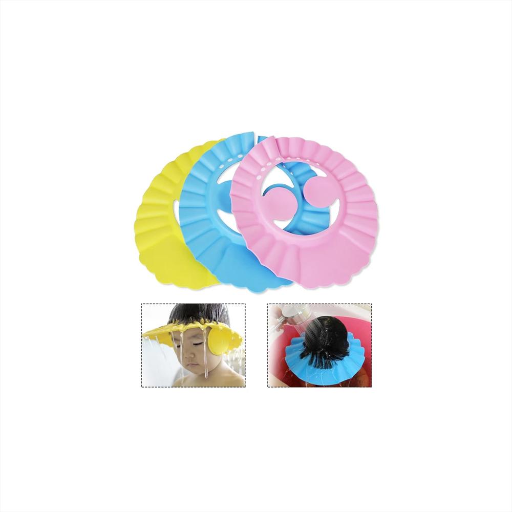 Gorro Para Bebé Protector De Ojos Y Oídos Para Baño Rosa