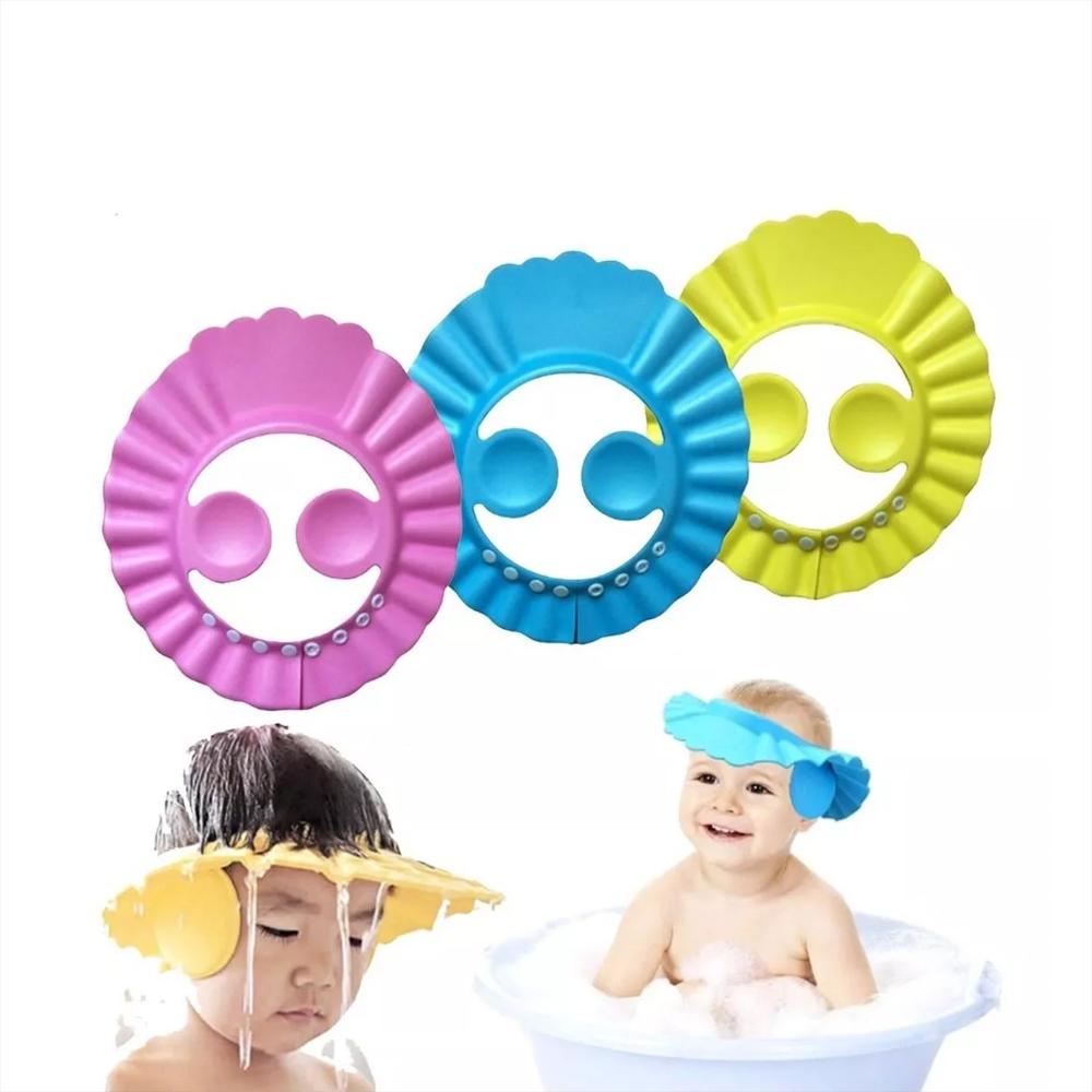 Gorro Para Bebé Protector De Ojos Y Oídos Para Baño Amarillo