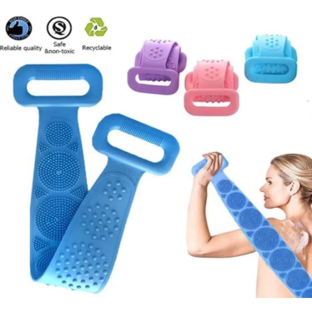 Banda Exfoliadora Para Limpieza Corporal En La Ducha Ms 01 Azul