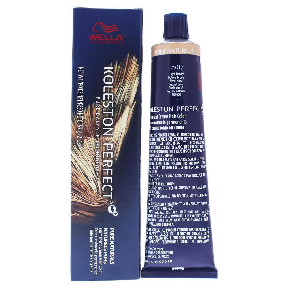 Color Del Cabello Wella 2 Oz 8 07 Rubio Claro Natural Marrón