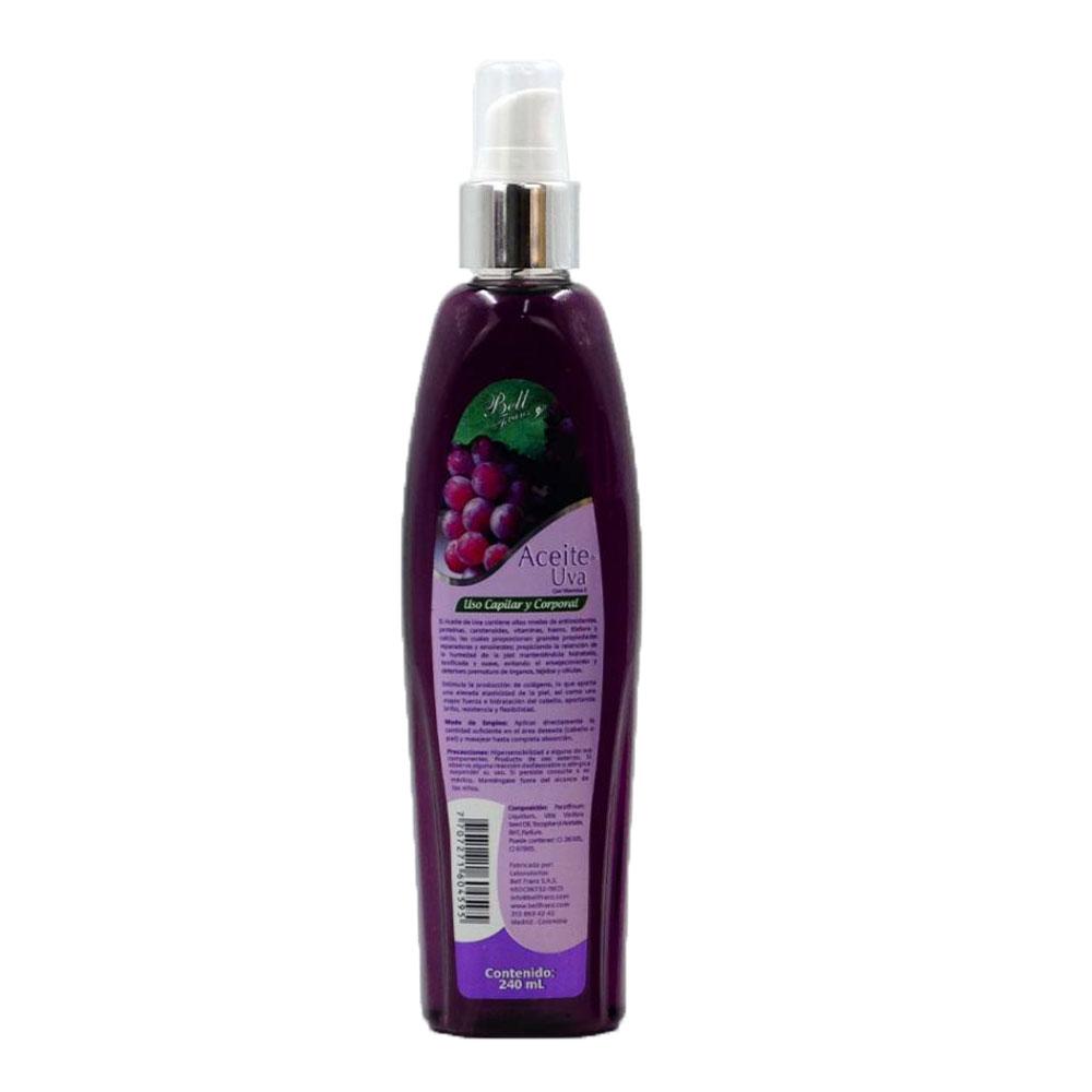 Aceite Uva 240Ml Bell Franz Uso Capilar Y Corporal Hidratación Suave