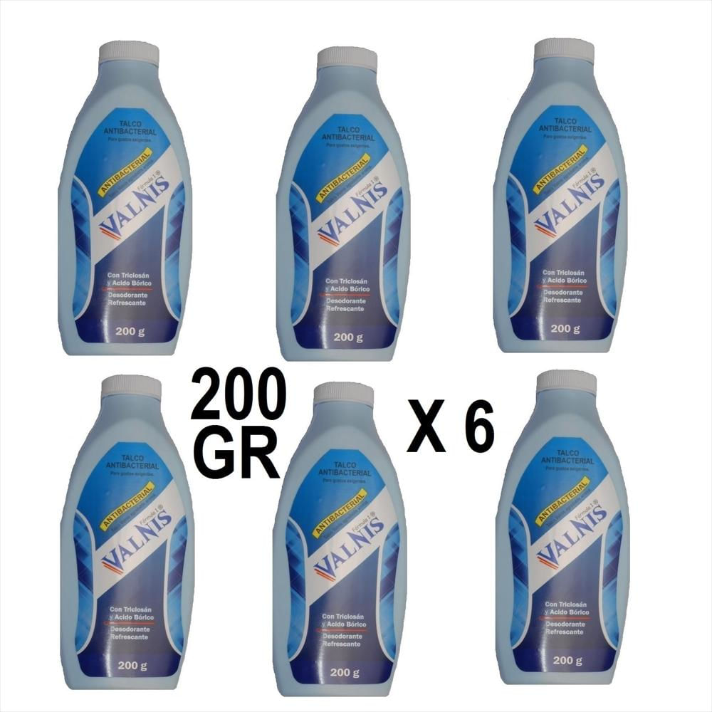 6 Talcos Pies Gnr 200 Gr Desodorante Antibacterial