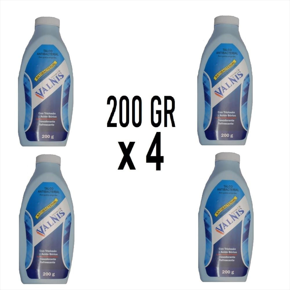 4 Talcos Pies Gnr 200 Gr Desodorante Antibacterial