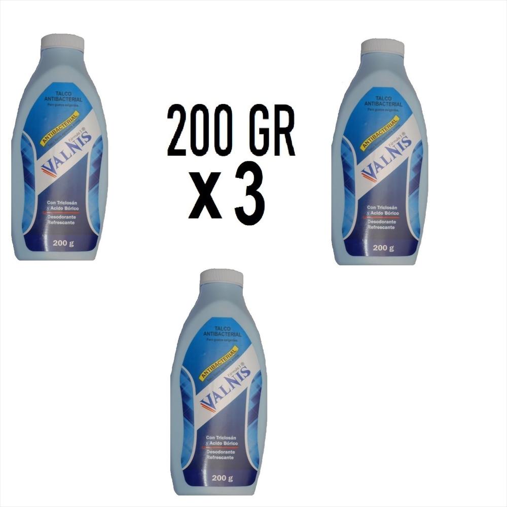 3 Talcos Pies Gnr 200 Gr Desodorante Antibacterial