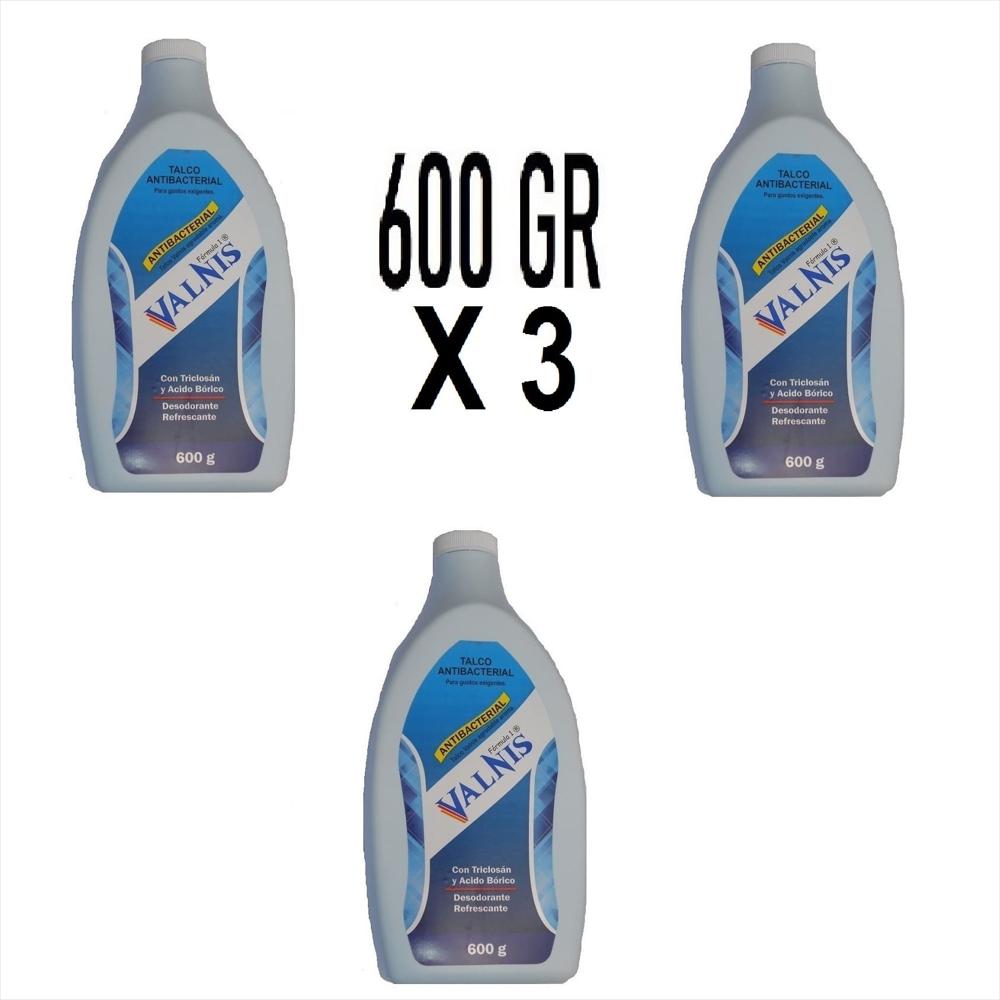 3 Talcos Pies Gnr 600 Gr Desodorante Antibacterial