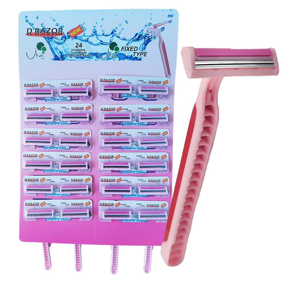 Maquina D´Razor 2 Hojas Rosada X 24 Unidades
