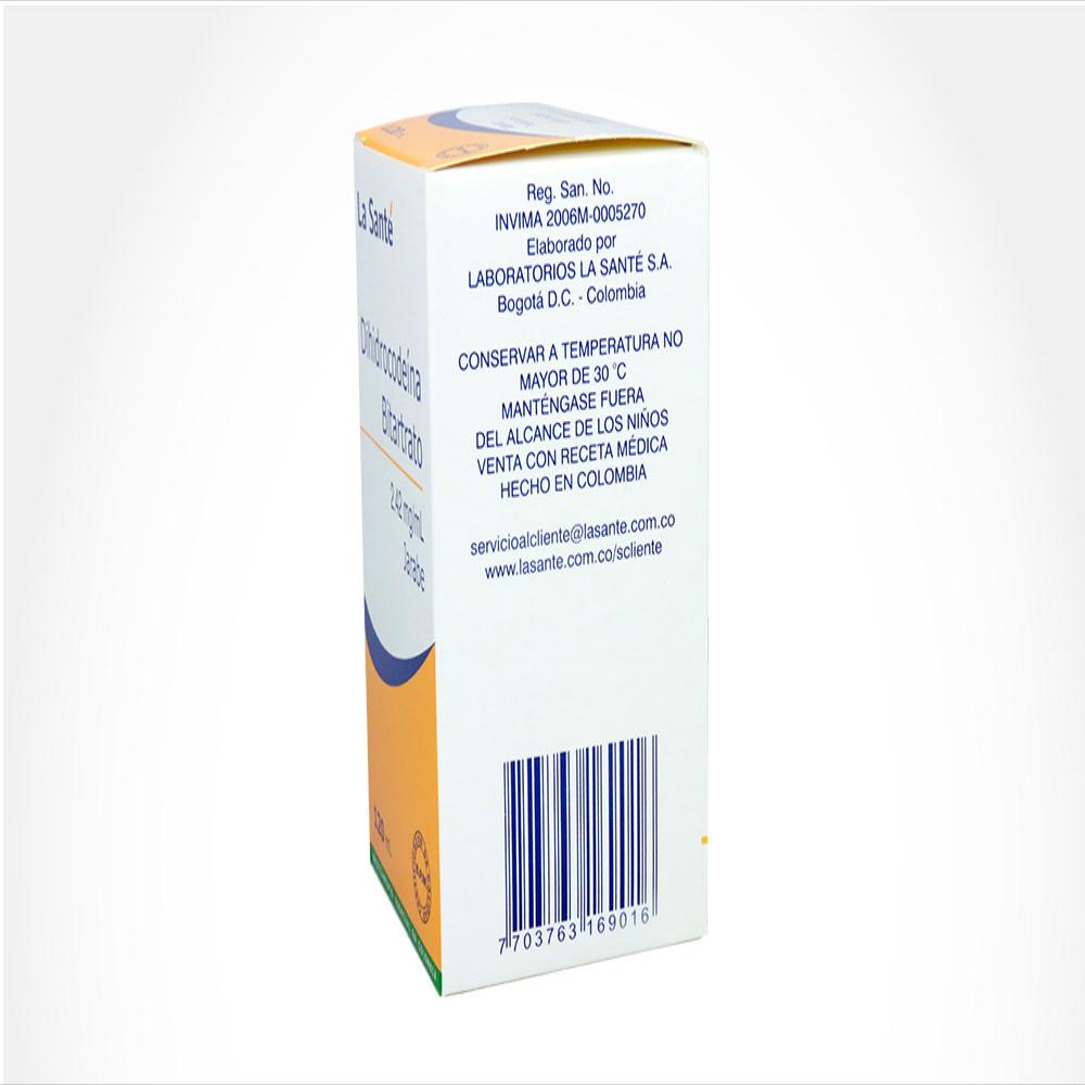 Dihidrocodeina Bitartrato La Sante 2 42 Mg Fra 120 Ml img #3