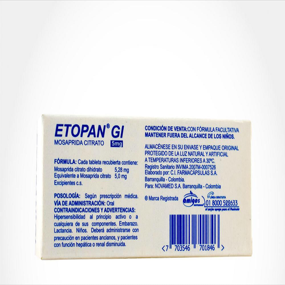 Etopan Gi Mosaprida 5Mg Caj 30 Tab img #2