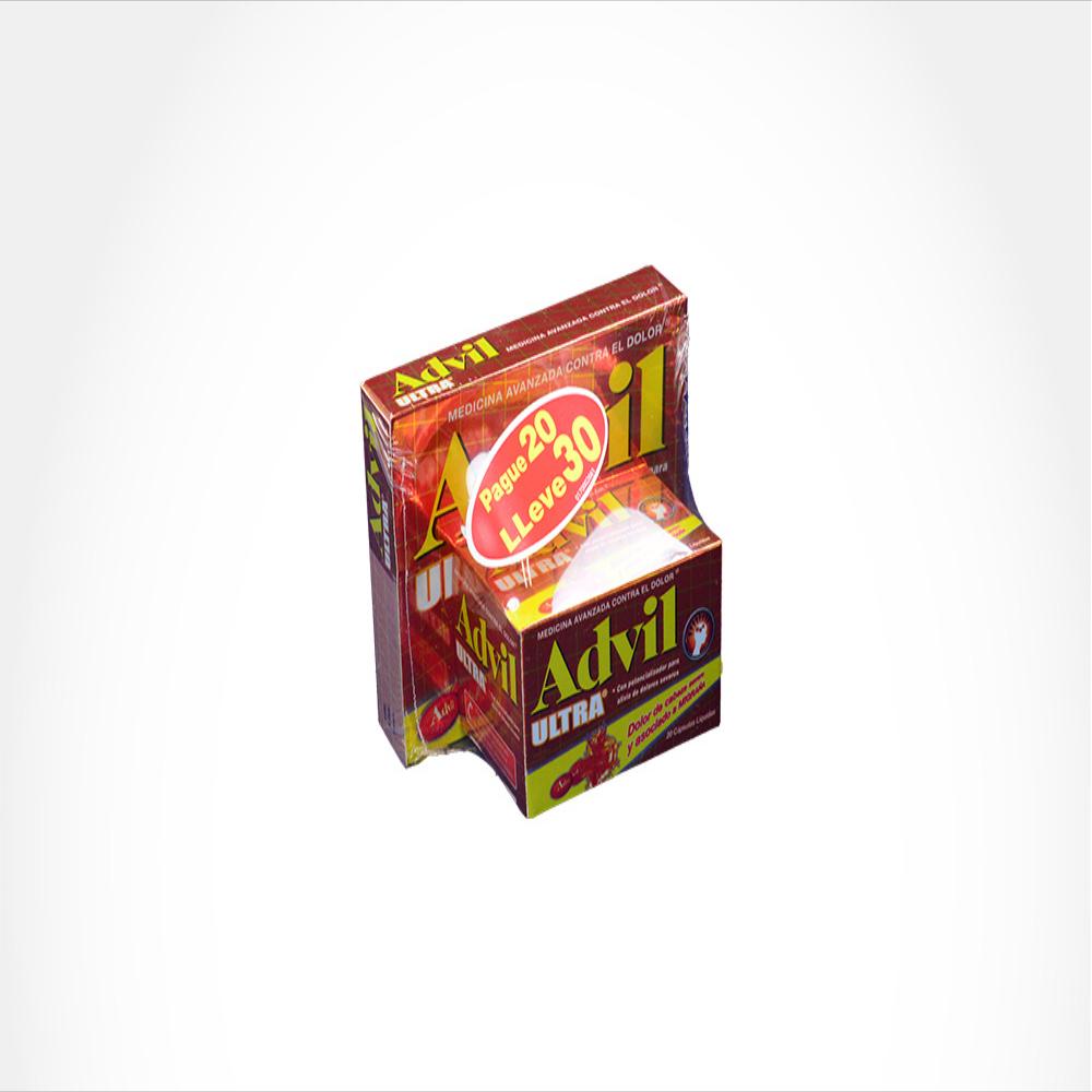 Of Advil Ultra Cafeina 65Mg Ibuprofeno 200Mg Pague 20 Lleve 30 Caj 20 Cap 1 U