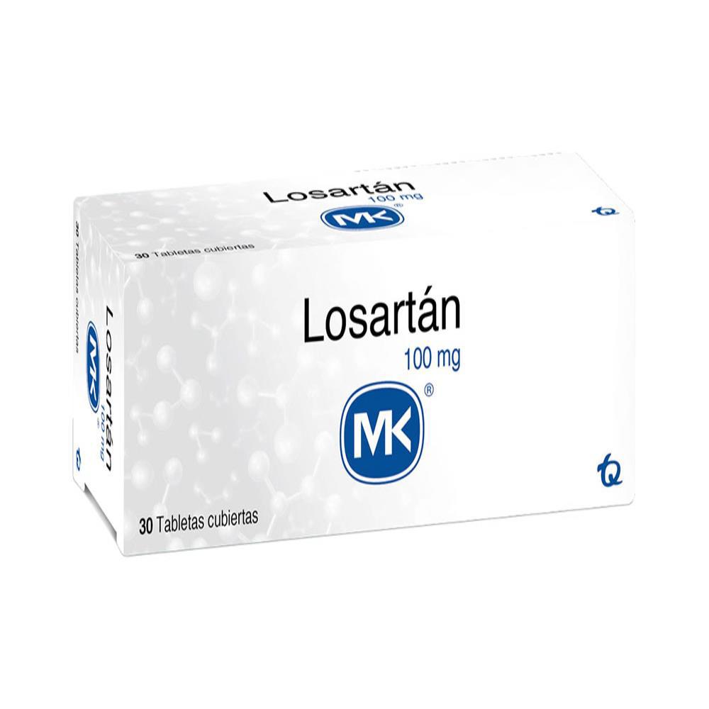 Losartan Mk Tab Rec 100 Mg Oral Caja 30 Un img #1