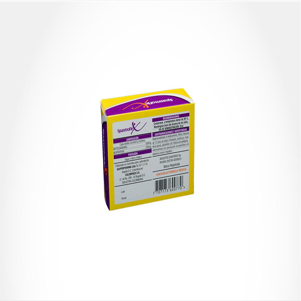 Spasmoflex Ibuprofeno 200Mg/Metocarbamol 500Mg Caj 30 Tab img #2