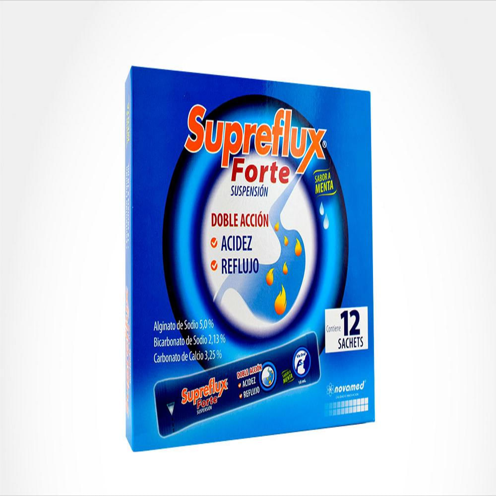 Supreflux Forte Alginato De Sodio 5G Sus Oral Caj 12 Sob 10 Ml img #1