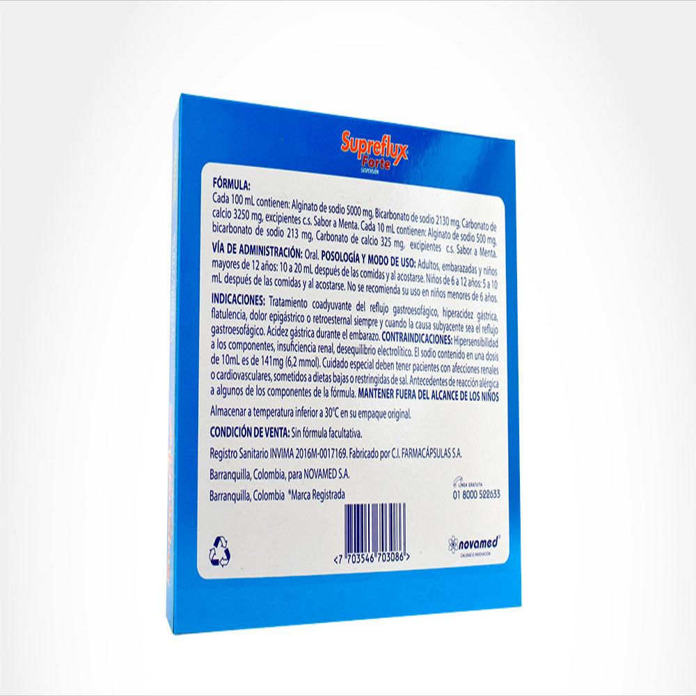 Supreflux Forte Alginato De Sodio 5G Sus Oral Caj 12 Sob 10 Ml img #2