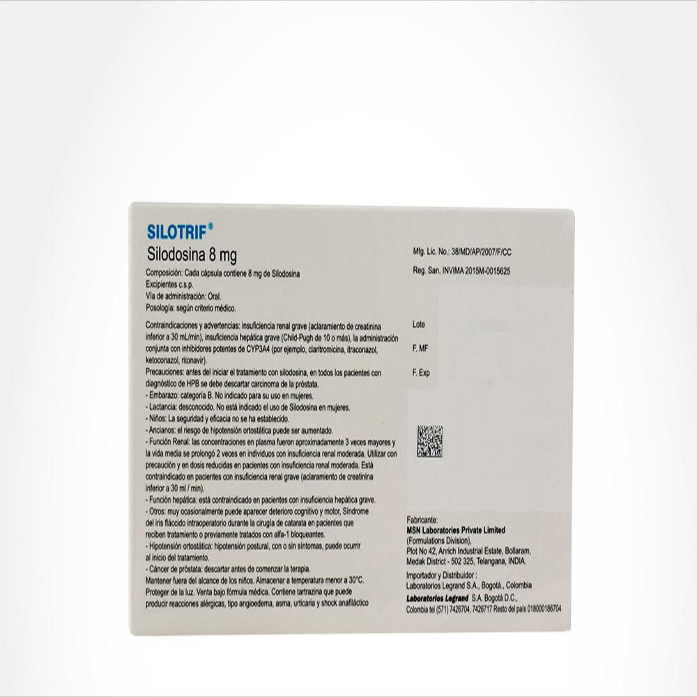 Silotrif Silodosina 8Mg Cap Oral Caj 30 Tab 1 U img #2