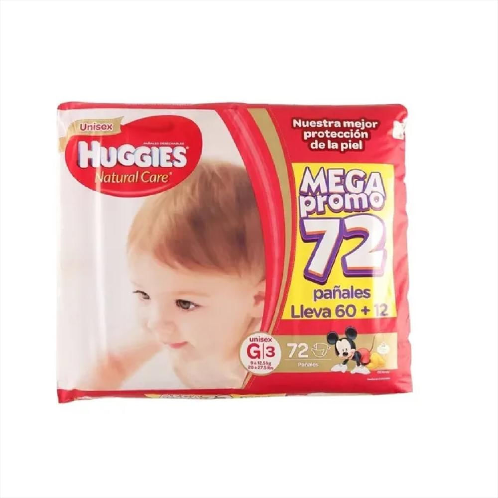 Pañales Huggies Natural Care Etapa 3 X72
