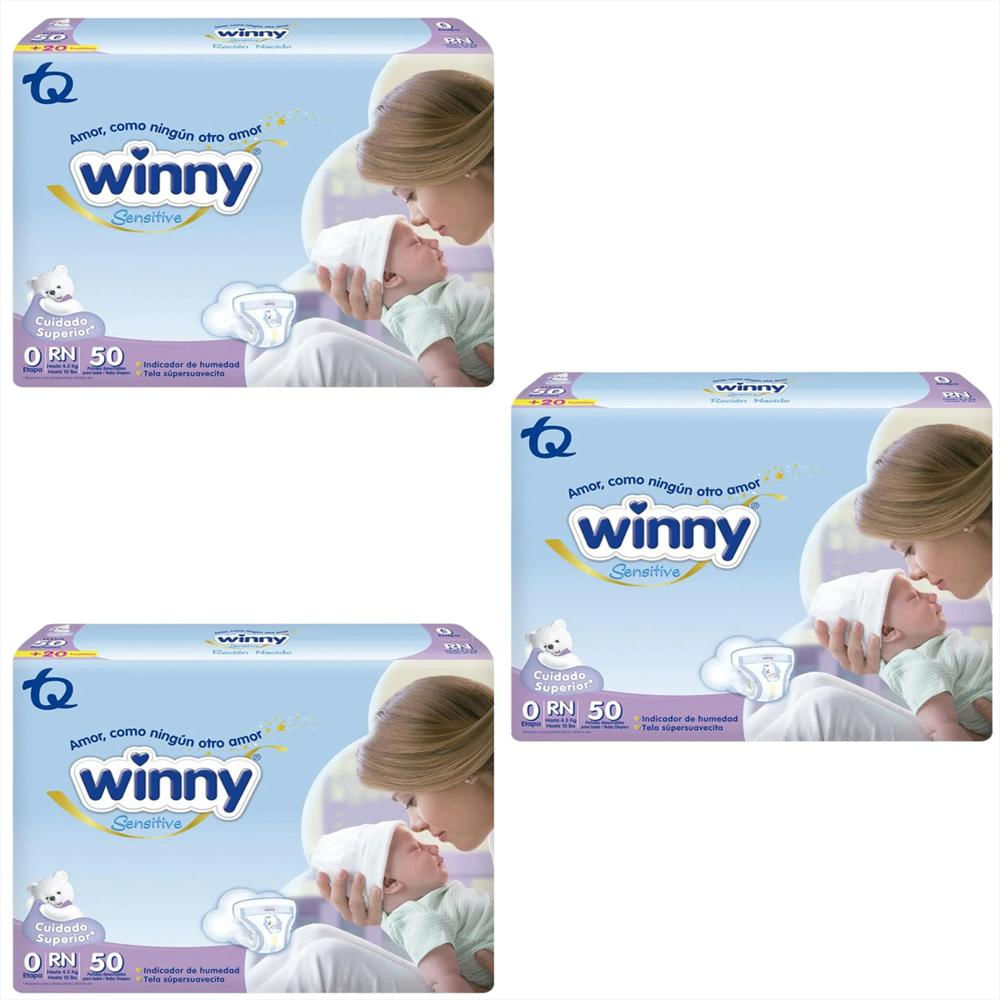 Pañales Winny Sensitive Etapa 0 Por 150 Unidades