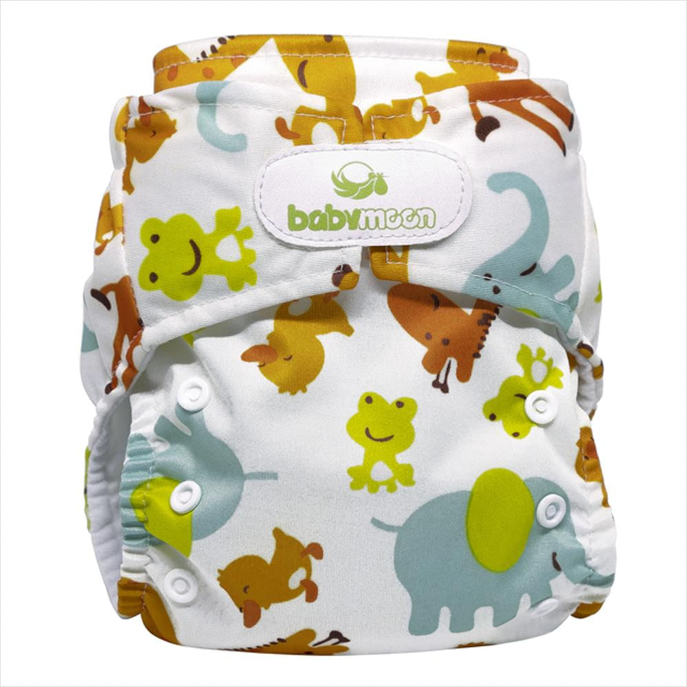 Pañal Ecológico Absorbente Intercambiable Estampado De Jirafas Y Elefantes / Unitalla De 0 A 30 Meses