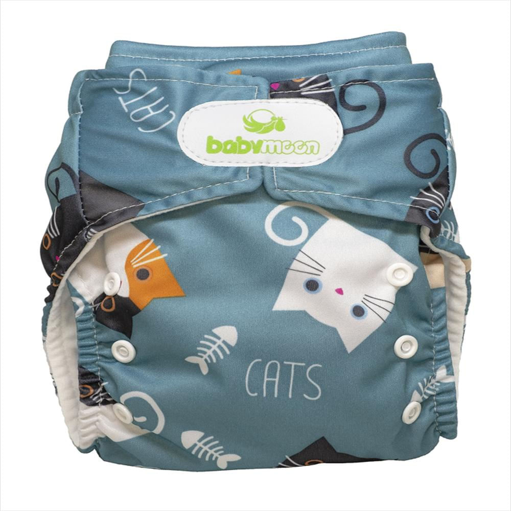 Pañal Ecológico Absorbente Intercambiable Estampado De Gato / Unitalla De 0 A 30 Meses
