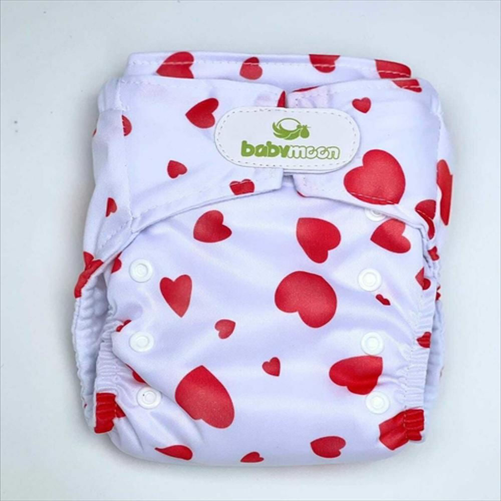 Pañal Ecológico Absorbente Intercambiable Estampado De Corazones / Unitalla De 0 A 30 Meses