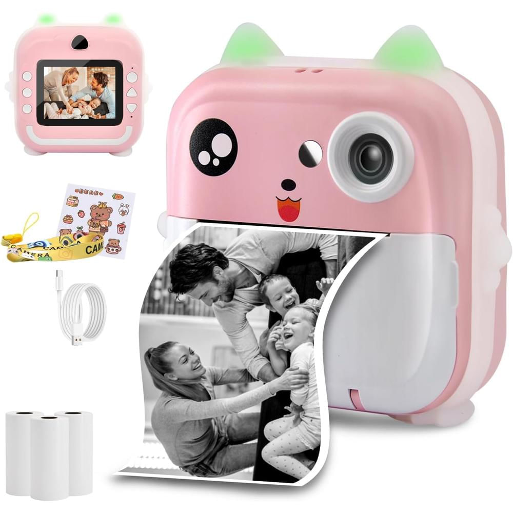 Cámara Digital Fotográfica Videos Hd Para Niños Instantanea Rosa