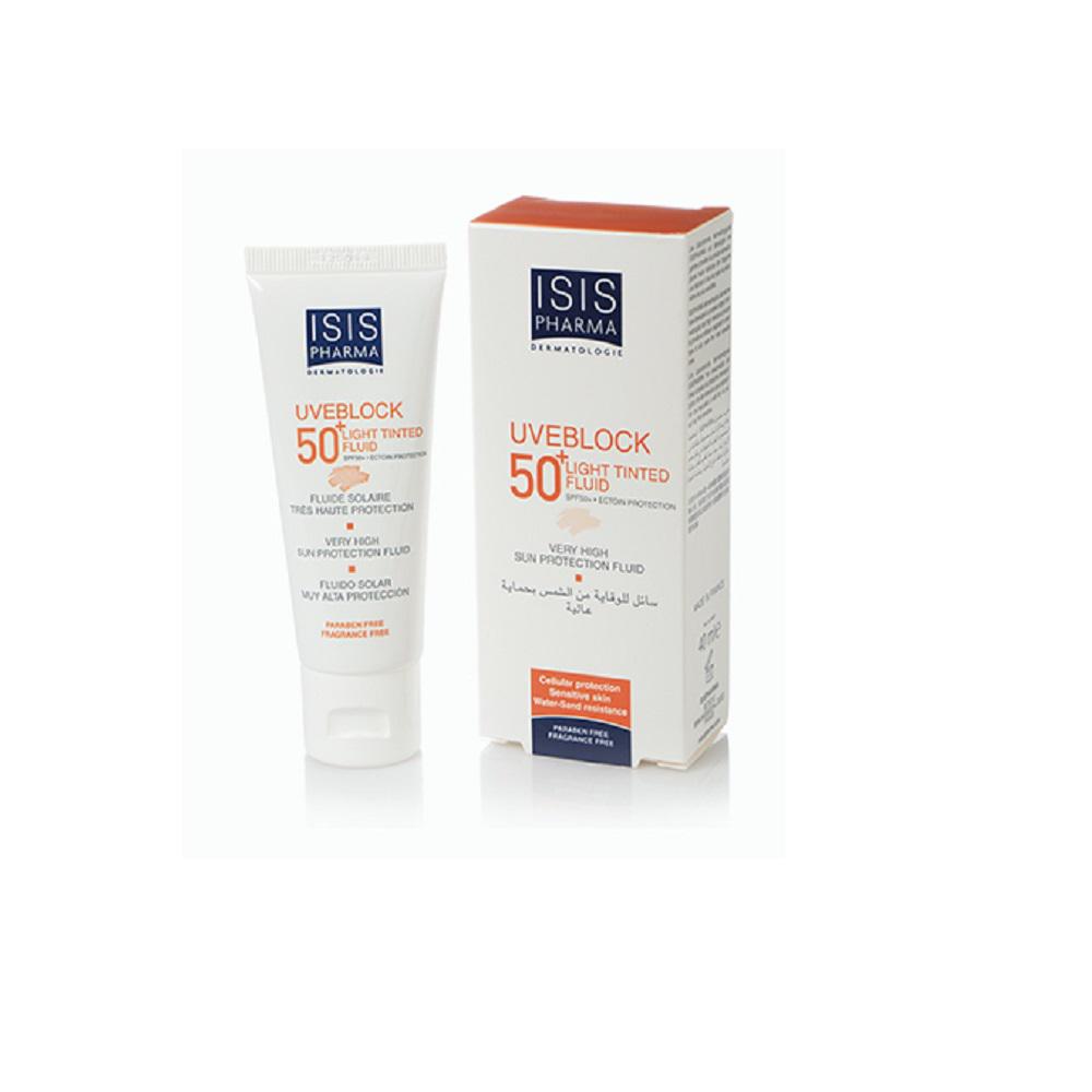 Protector Solar Isis Uveblock Spf50 Fluido Con Color 40Ml