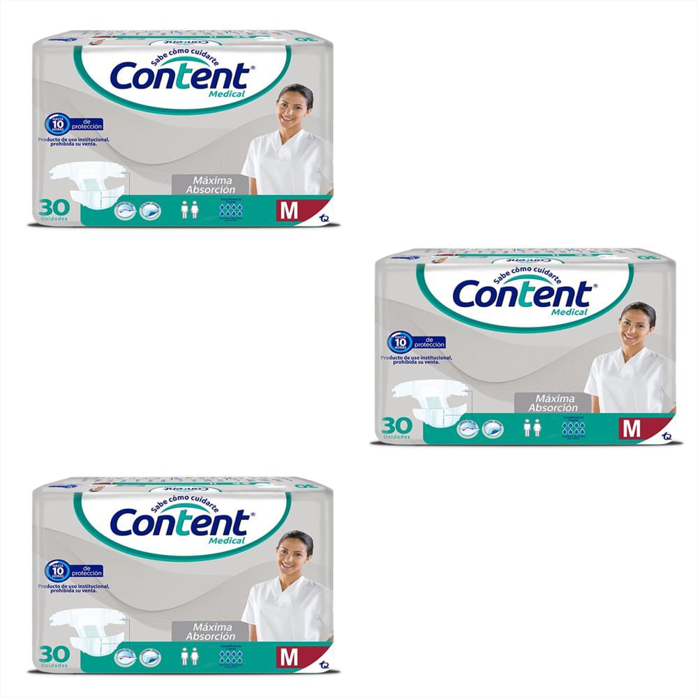 Pañal Pañales Content Medical Talla M Por 90 Unidades