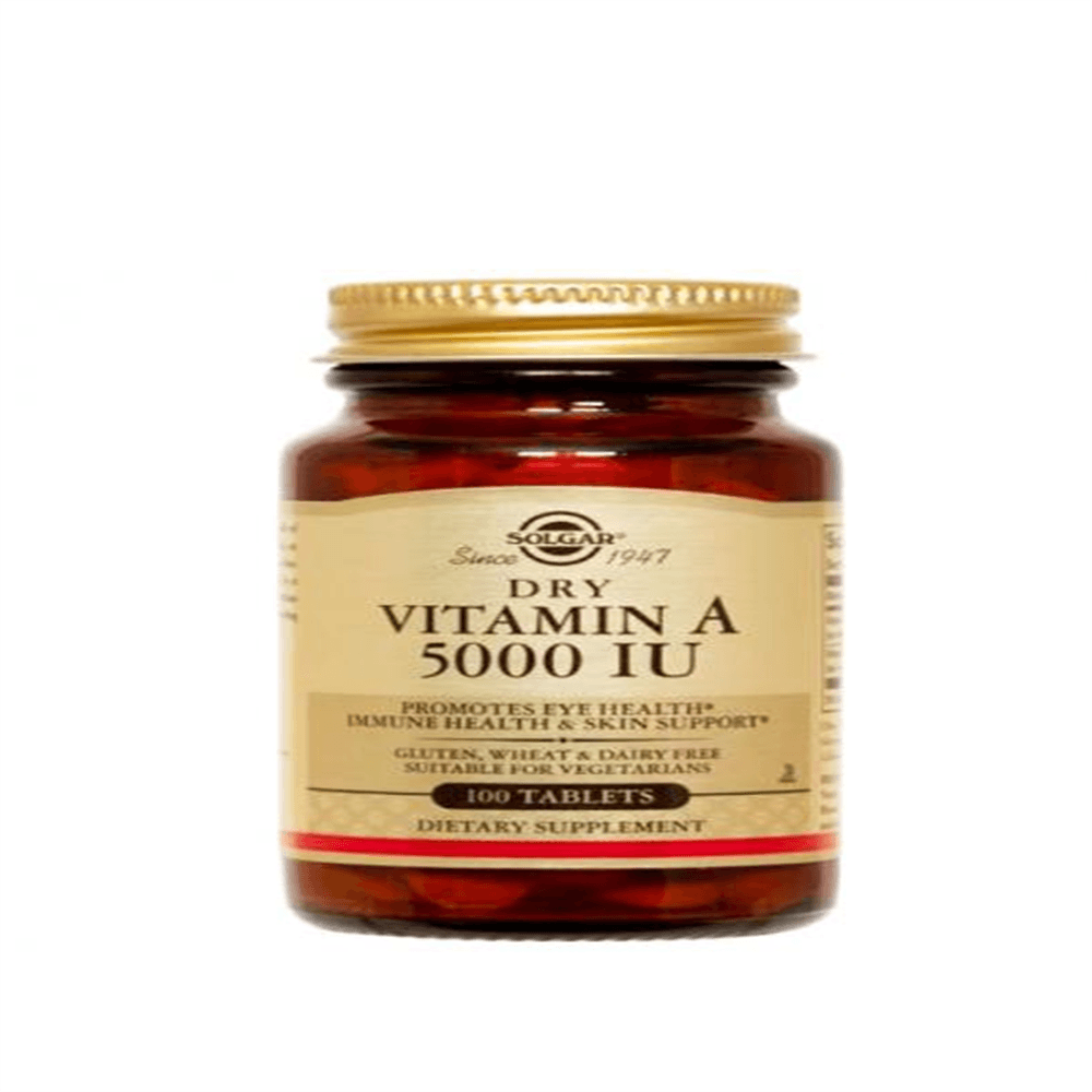 Suplemento Solgar Dry Vitamina A 5000 Iu 100 Tablets