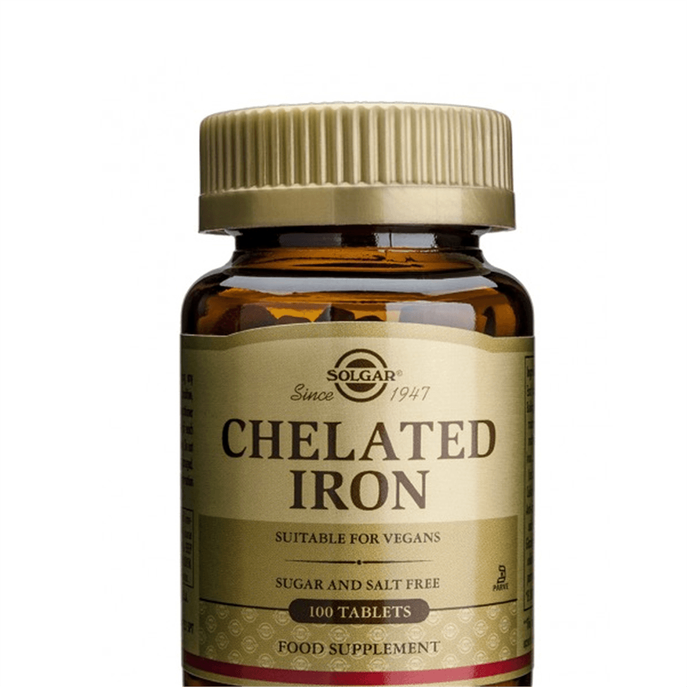 Suplemento Solgar Chelated Iron 100 Tablets