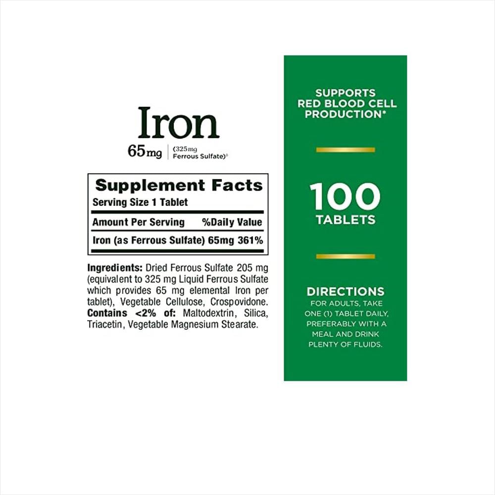 Natures Bounty Iron Hierro 65Mg img #3
