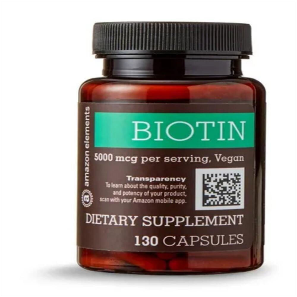 Biotina Amazon Elements Usa 5.000 Mcg X130 Caida Cabello img #2