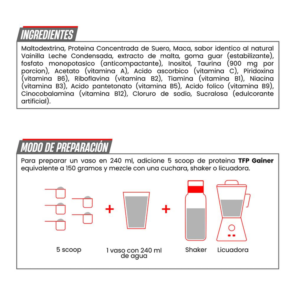 Proteina Tfp Gainer 3,3 Lbs img #2