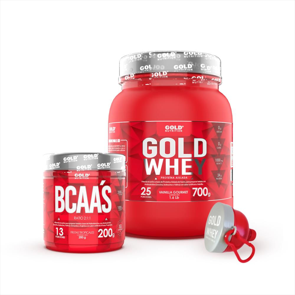 Proteína Gold Whey Aislada 1.6 Lb + Bcaas