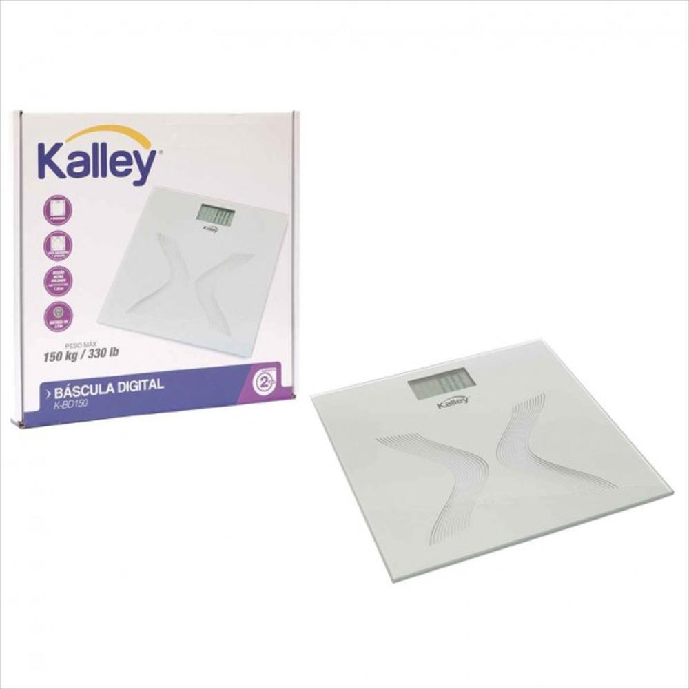 Bascula Digital Kalley Peso Maximo 150 Kg Superficie Vidrio