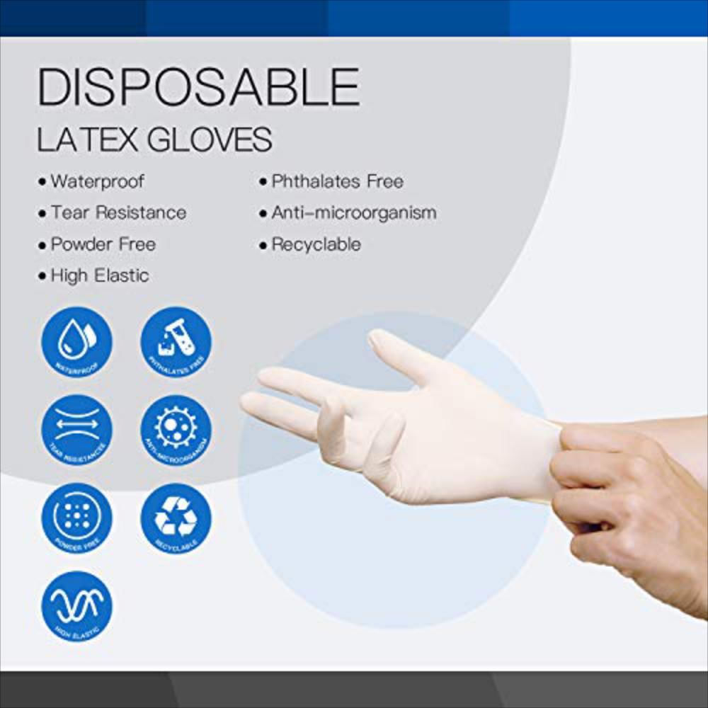 Guantes Desechables De Látex, 100 Piezas