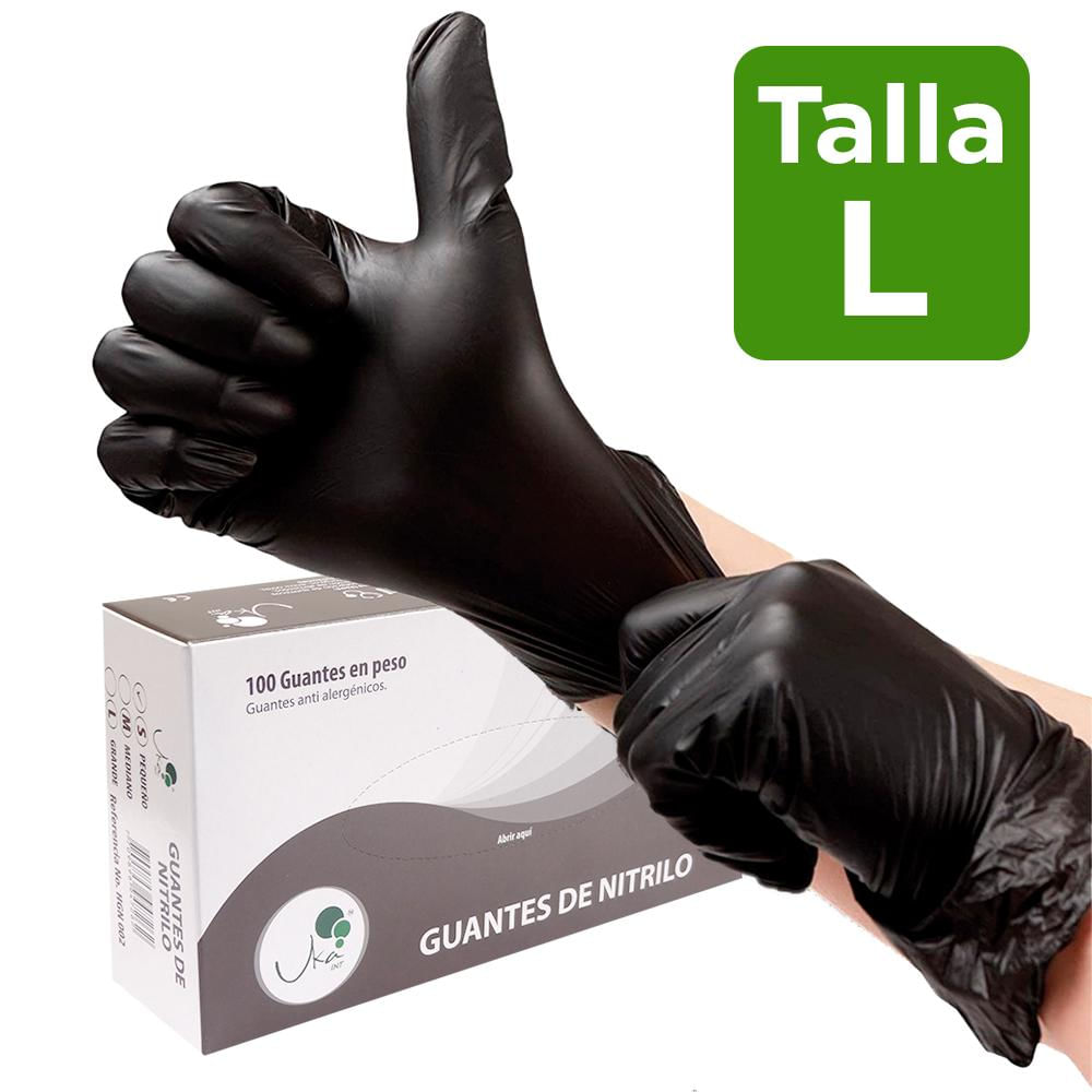 Guante Nitrilo Negro X 100 Unidades Talla L