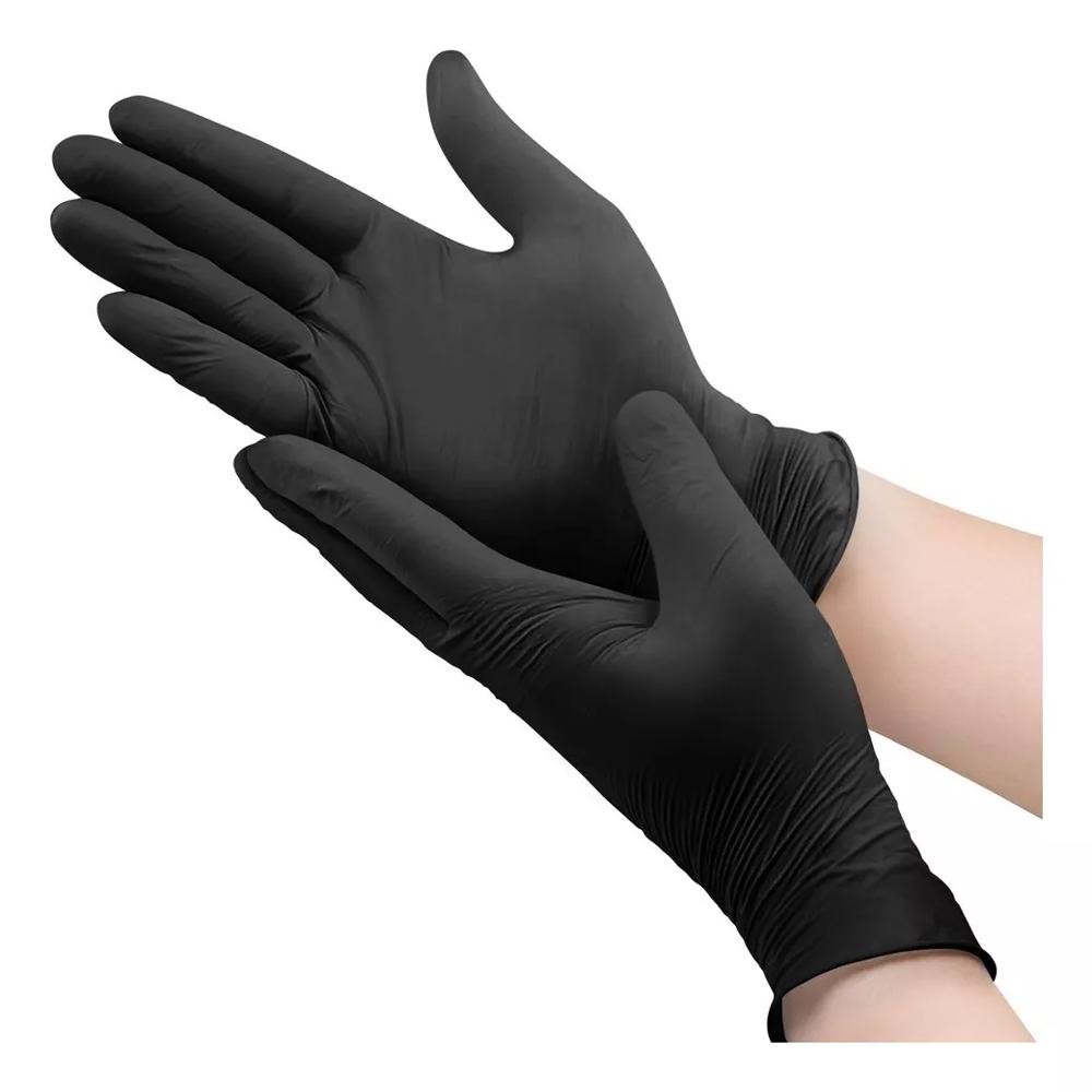 Guantes De Nitrilo 100 Unidades Talla M Negro Pro Task Sin Polvo