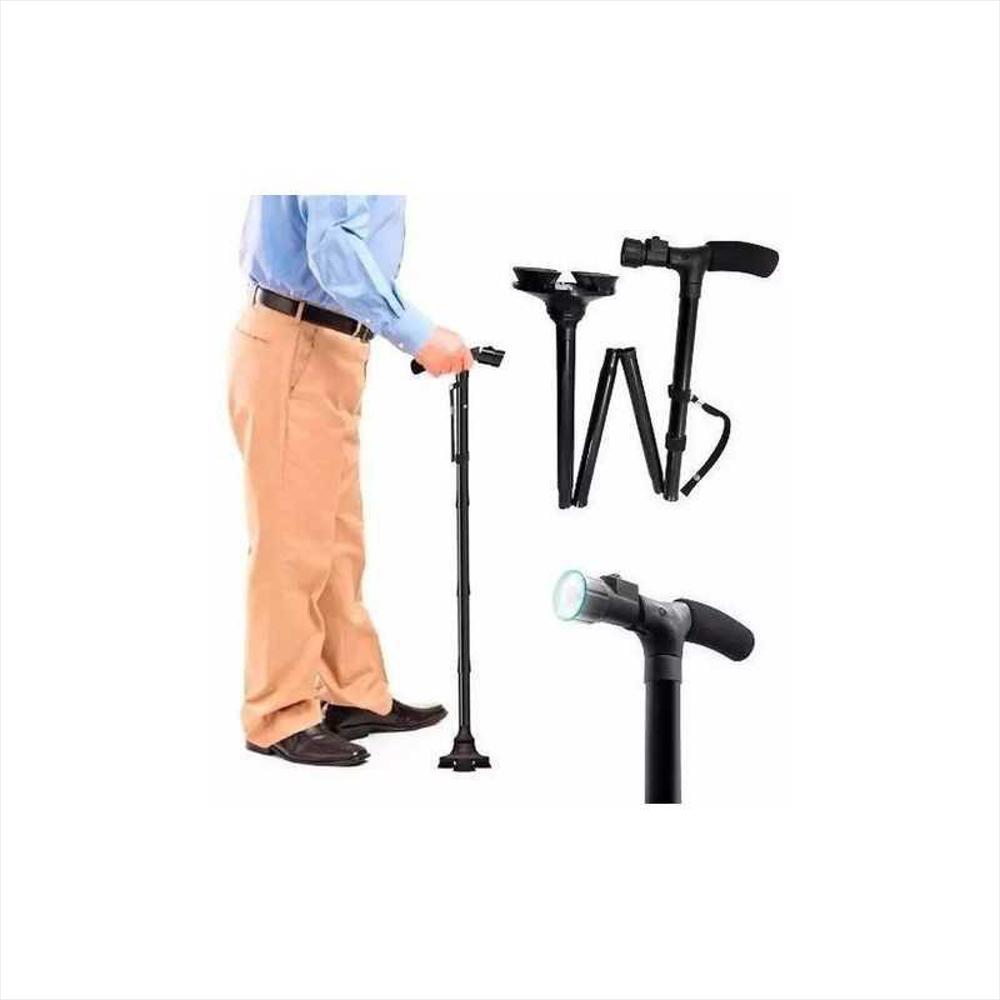 Baston Plegable Trusty Cane Con Linterna 5 Niveles Base Articulada