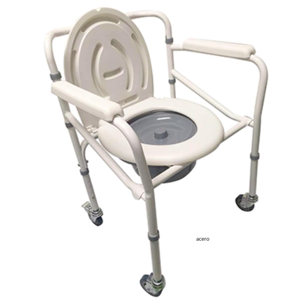 Silla Sanitaria En Acero Con Rodachinas