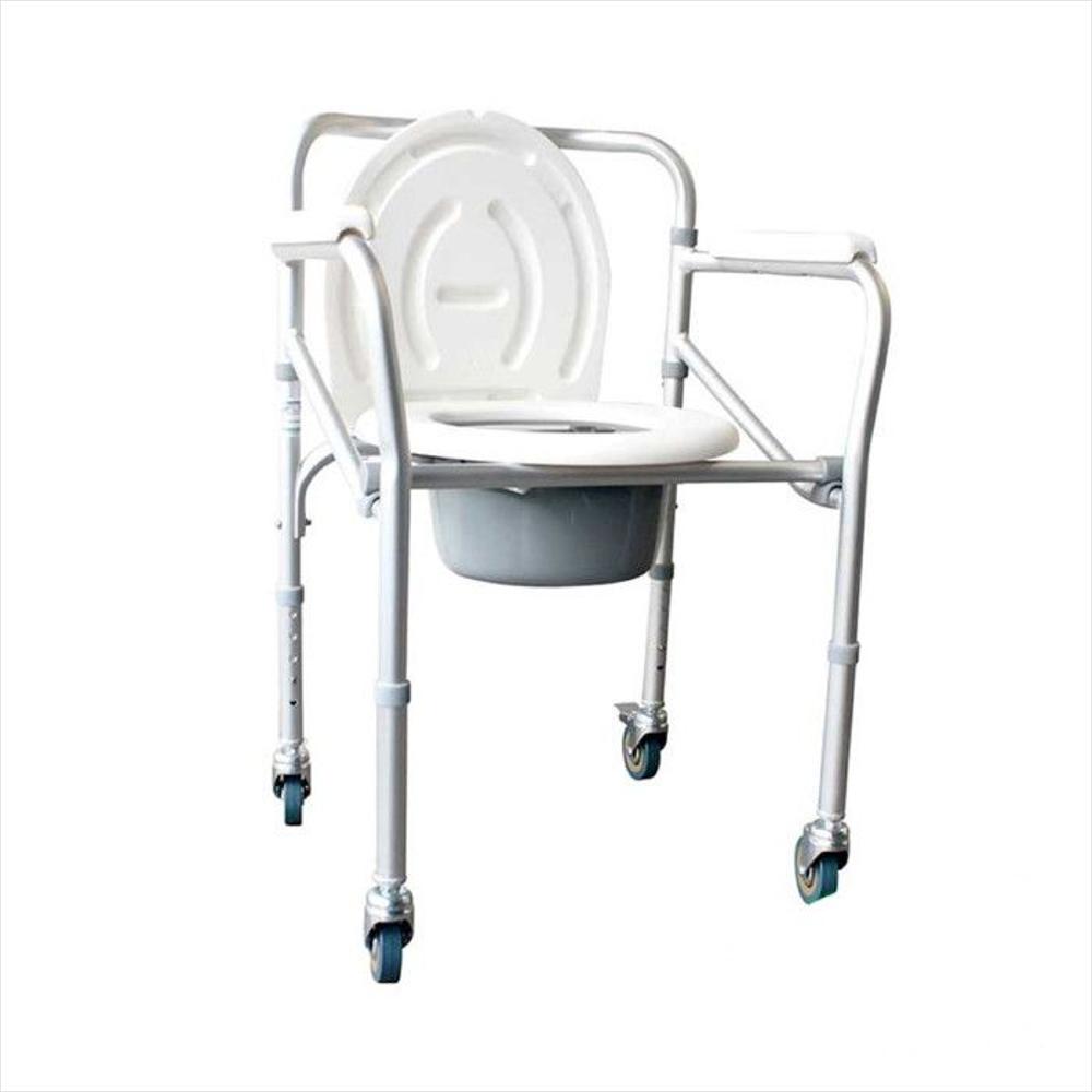 Silla Sanitaria En Aluminio Con Rodachines