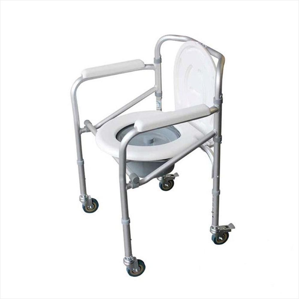 Silla Sanitaria En Aluminio Con Rodachines img #2