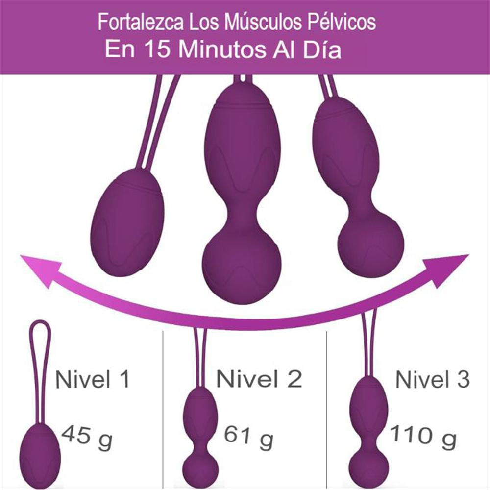 Kit Pesas Ejercicio De Kegel Mujer Nivel Progresivo Silicona img #3