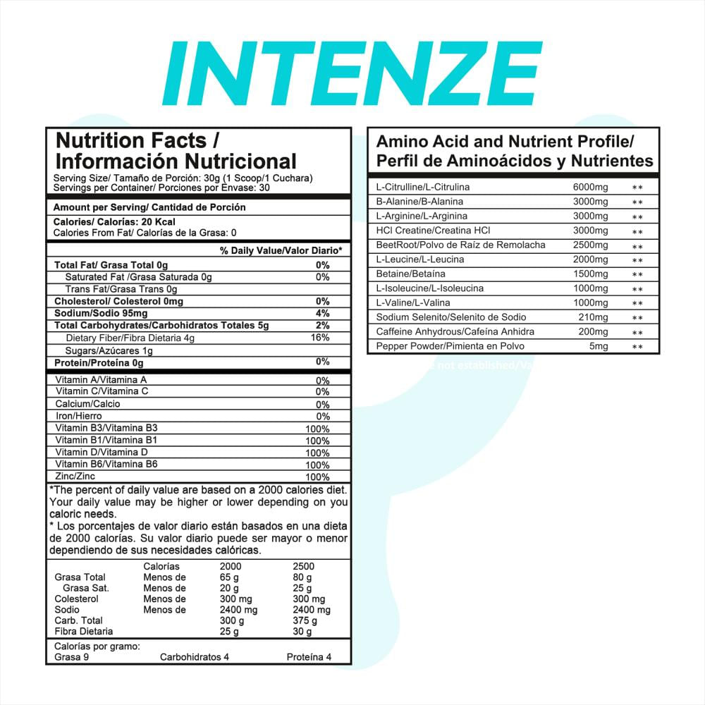 Pre Entreno Intenze Citrus Punch 1.9 Libras img #2