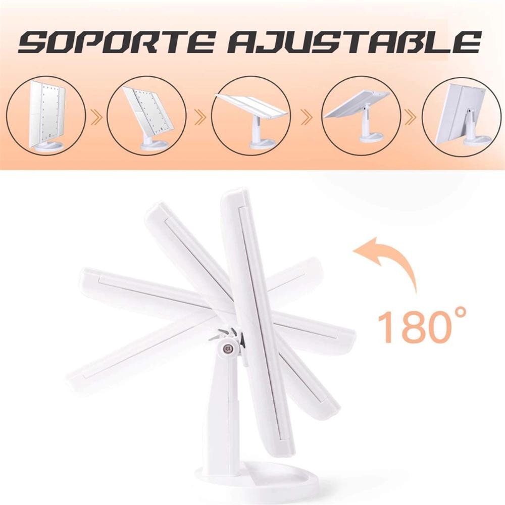 Espejo Maquillador Tactil Con Luces Led Superstar Recargable Rosa img #5