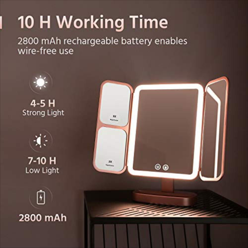 Espejo De Maquillaje Con Luces Recargable 66 Leds. img #2