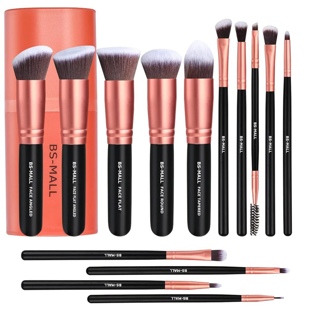 Brochas De Maquillaje Bs Mall Make Up Set X 14 Unidades Con Estuche