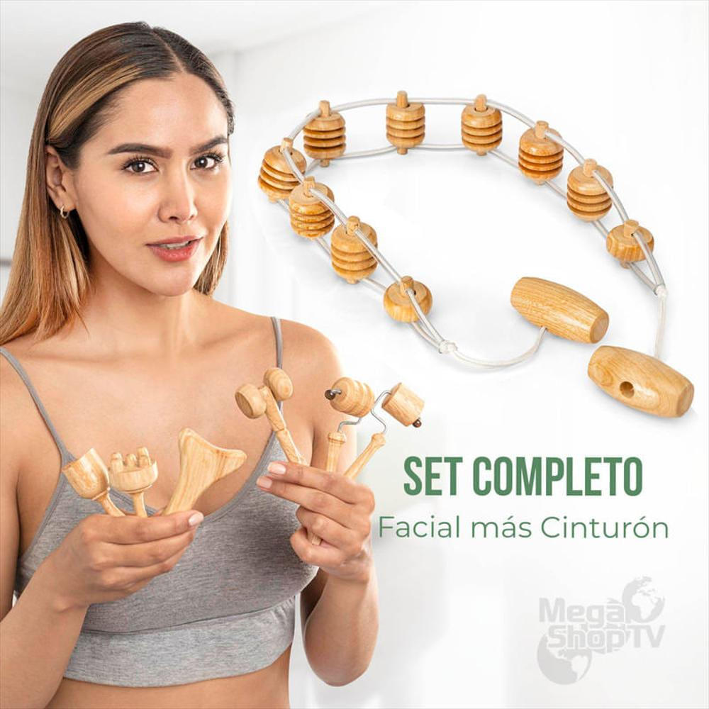 Kit Maderoterapia X7: Masaje Facial Y Cinturón Redondo img #2