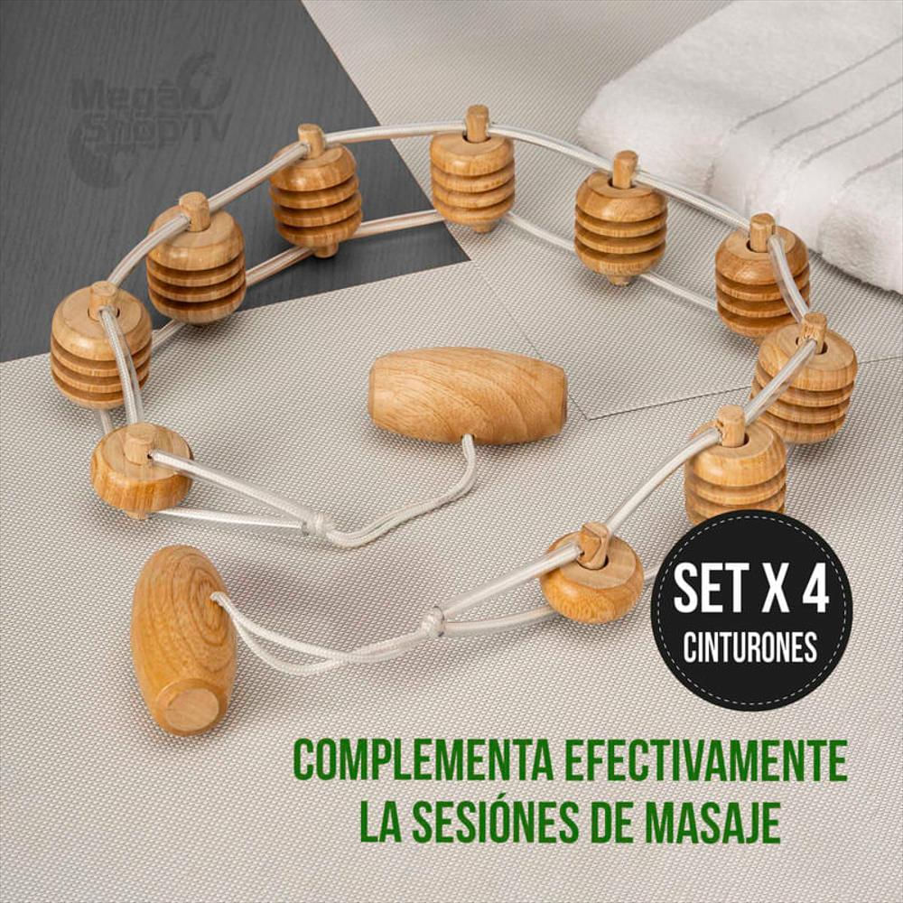 Kit X4: Cinturón Maderoterapia Redondo Para Masaje Corporal img #4