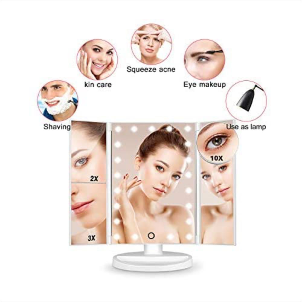 Espejo De Maquillaje Con Luces De 180 Tríptico. img #3