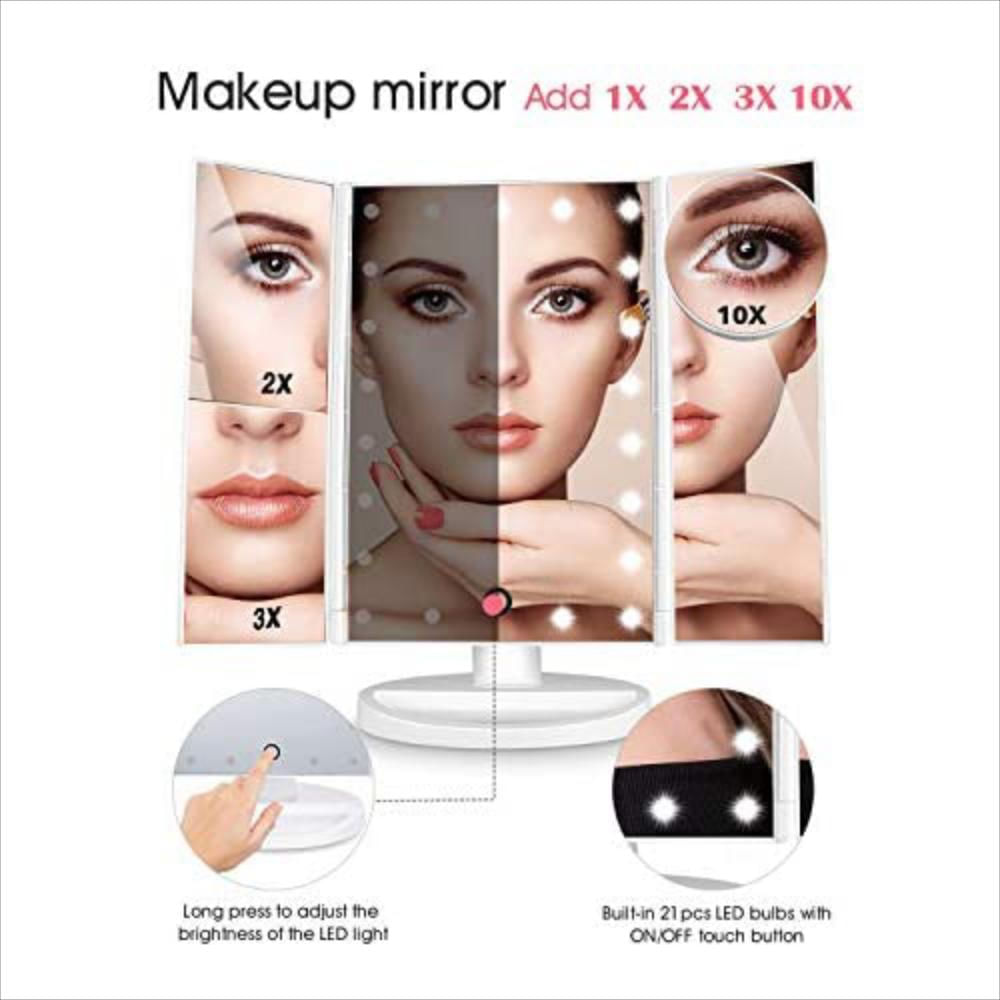 Espejo De Maquillaje Con Luces De 180 Tríptico. img #4