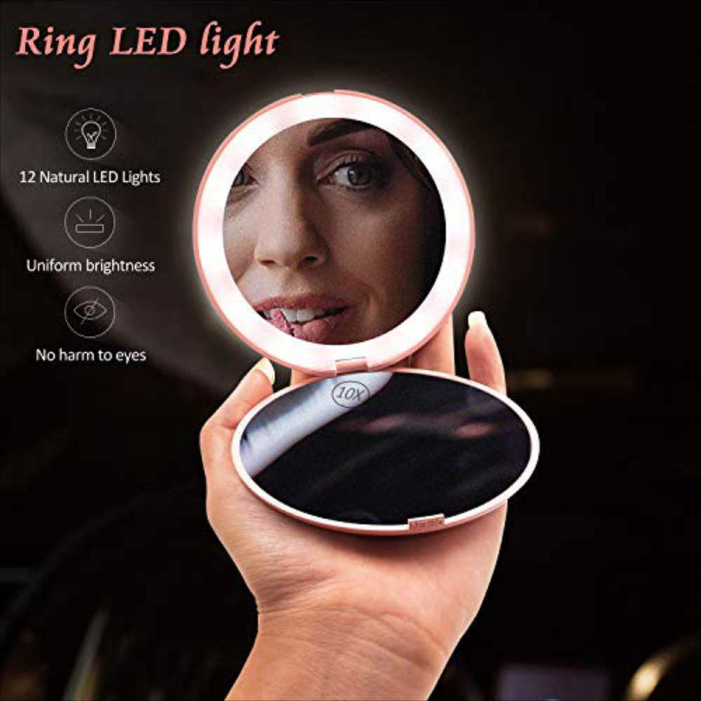 Espejo De Maquillaje Iluminado Viaje Redondo. img #2